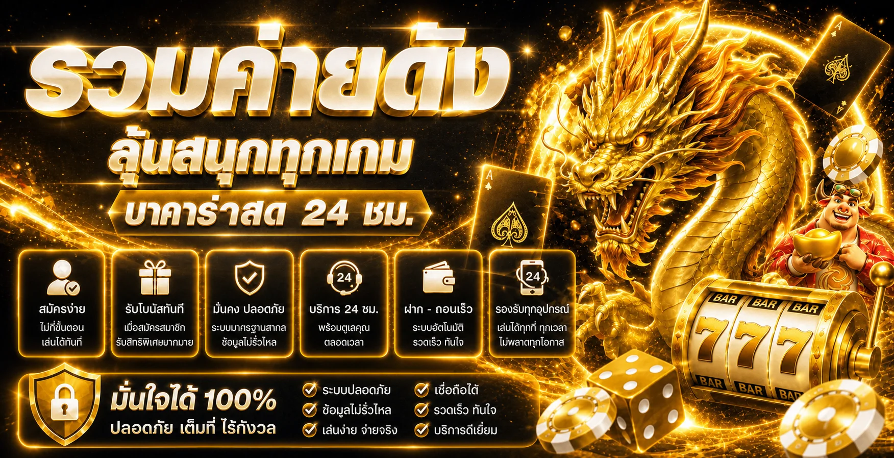 ภาพแนะนำฟีเจอร์และหมวดเกม ALLIN99WIN
